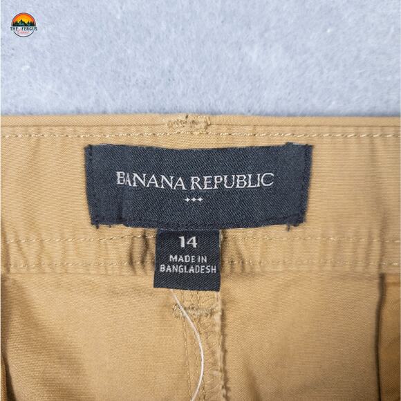 NWT Banana Republic Chino Shorts Brown 5" Flat Front Pockets Women's Size 14 - Picture 7 of 10